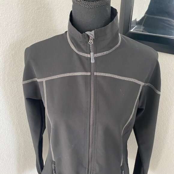 EDDIE BAUER Black Softshell Sandstone Windbreaker Jacket Coat XS - Picture 6 of 11